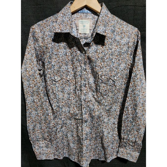 Tops - Panhandle Rough Stock Western Shirt Women's Sz M Paisley Rodeo Pearl Snap New